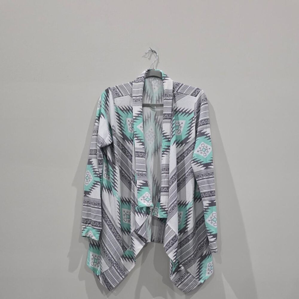 Unbranded Women's Blue and White Cardigan